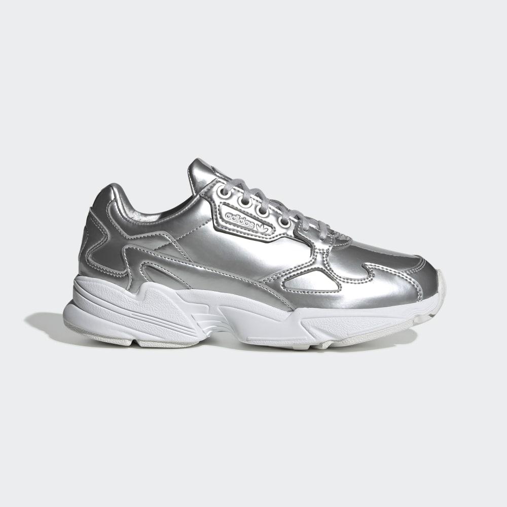 Adidas Women's Falcon Originals Shoes Silver Metal/White Ireland FV4317